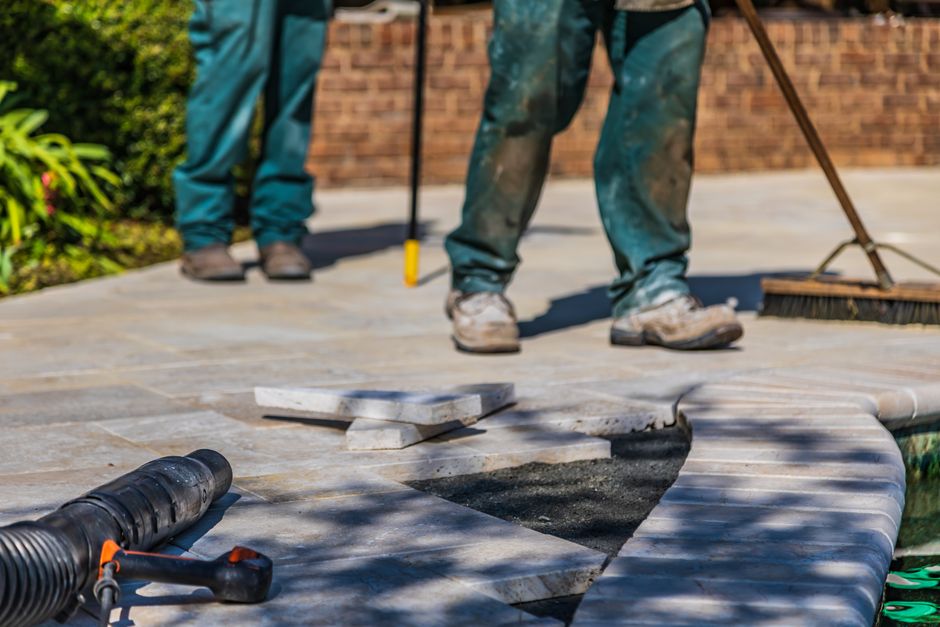 Tile being installed